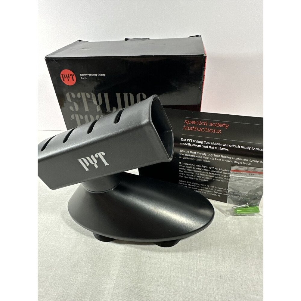 Styling Tool Holder NIB Pretty Young Thing PYT Heat Resistant Suction Cup Black - Picture 3 of 7